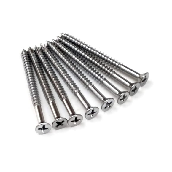 Tornillos con salida para bisagra, madera, cromo pulido, de alta resistencia, paquete de 24
