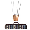 thumbnail image 1 of Brochetas de bambú para asar, 5 uds., herramientas, Koubideh brasileño, extensible de madera Azul Zulema Palitos de barbacoa, 1 of 8