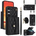 thumbnail image 4 of Allytechgroup for Samsung Galaxy S23 Wallet Case with 5 Cards Holders, Detachable Hand Strap & Shoulder Lanyard RFID Blocking Shockproof Protective Phone Case for Girls Women, Black, 4 of 8