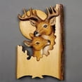 thumbnail image 3 of Escultura de madera para colgar en la pared, tallado de animales, hecho a mano, mapache, oso, ciervo, decoración pintada a mano para el hogar, sala de estar, envío directo, 3 of 4
