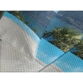 thumbnail image 4 of Ambesonne Italian Quilted Bedspread Set 3 Pcs, Lake Maggiore Alps View, King Size, Turquoise Grey and White, 4 of 5