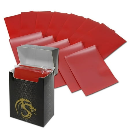- BCW Deck Guards 80-Count Double Matte Card Sleeves with Box - Red (Standard)