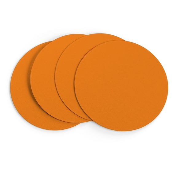 MIZHONA Orange Round Placemats Set of 4,15 inch Table Mat for Kitchen Dining Table Decoration