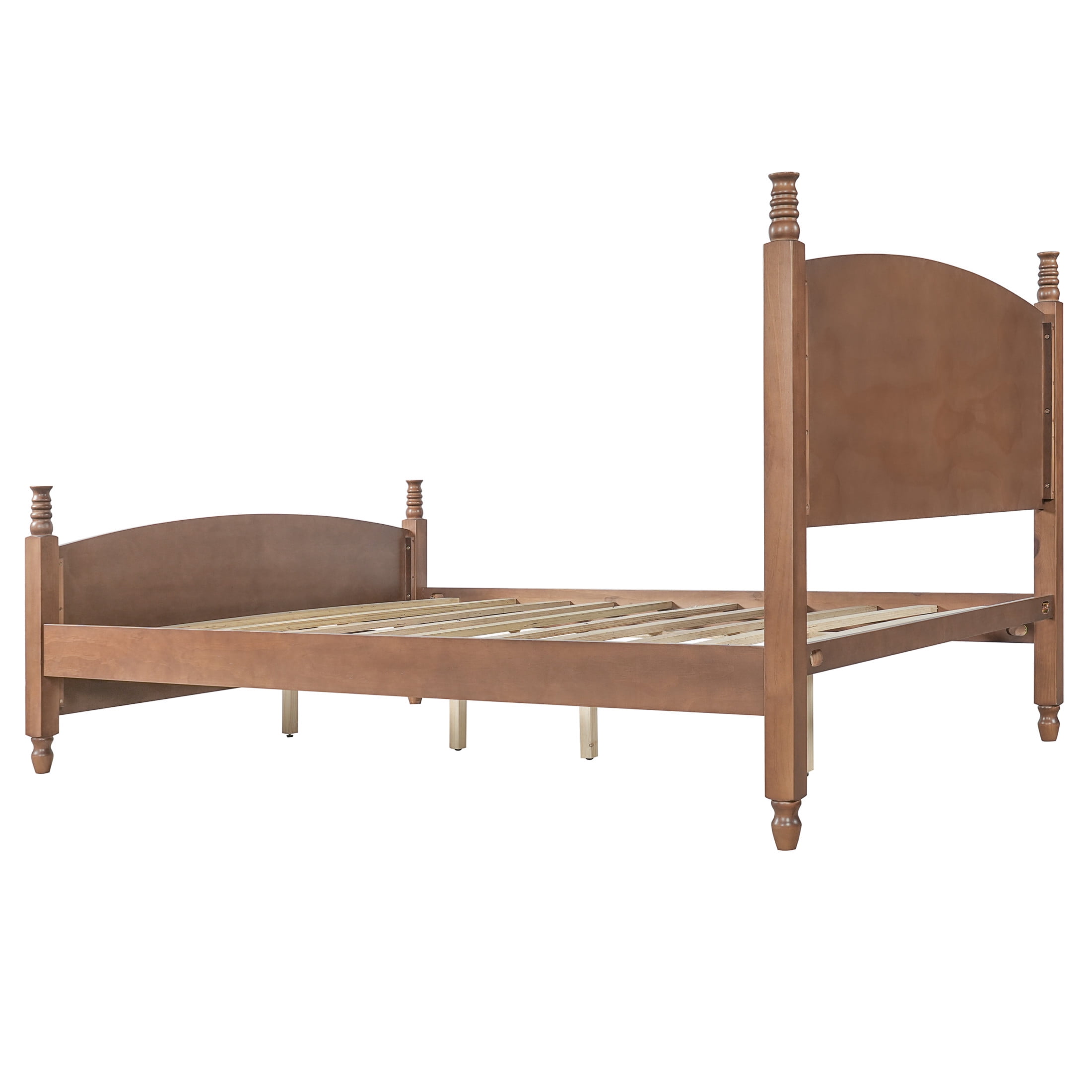 Christopher Knight Home Queen Solid Wood Bed Frame with Headboard and Footboard, Walnut