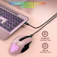 thumbnail image 6 of Wireless Keyboard and Mouse Backlit, Rechargeable Ergonomic Keyboard with Wrist Rest, LED Mouse, Phone Holder, Silent for Computer, Mac, PC, Laptop, Chromebook-roas gold, 6 of 8