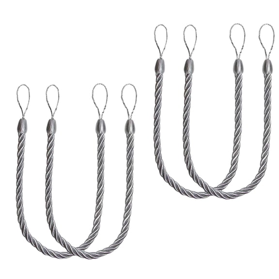 4Pieces Cotton Rope Curtain Tiebacks Handwovens Decorative Holdbacks with Metal Hook for Home and Office Drapery