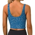thumbnail image 3 of Naloa Blue Star Print Sports Bras for Women, High Support Bra with Removable Pads, Comfortable - Large, 3 of 9