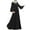 Black, variant on ZHOUCHANKIDS Women's Robe Dress Solid Color Long Sleeve Ruffled Maxi Dress Abaya Dubai Prayer Dress Robe Long Cardigan Maxi Dress Green L
