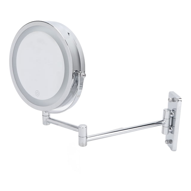 Espejo de aumento de maquillaje LED Jadeshay Plata brillante 7 pulgadas