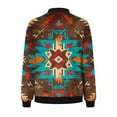thumbnail image 5 of JURANMO Western Aztec Bomber Jackets for Women Lightweight Zip Up Flight Jacket Coats Casual Elastic Rib Long Sleeve Fall Outwear Todays Daily Deals Multicolor#6 XL, 5 of 6
