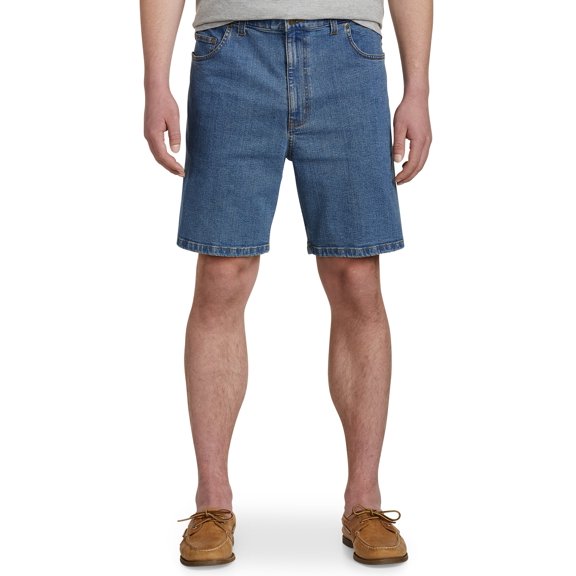 Harbor Bay by DXL Big and Tall Men's Continuous Comfort Denim Shorts, Medium Blue, 40 Waist