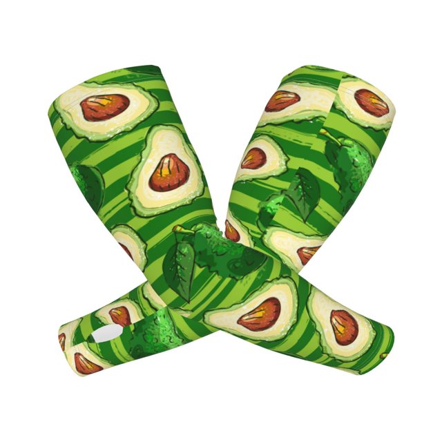 Balery Avocado Green Striped Mangas Refrescantes para Brazos para Hombre y Mujer – Transpirables y Absorbentes de Humedad para Mujeres, Hombres y Niños