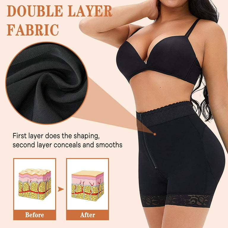 MISS MOLY Womens Shapewear Padded Butt Lifter High Waist Trainer Tummy  Control Panties Hip Enhancer with Removable 4 Pads 