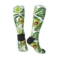 thumbnail image 4 of Easygdp Watercolor Green Tropical Soccer Socks Sport Knee High Socks Calf Compression Athletic Socks for Men and Women, 4 of 9