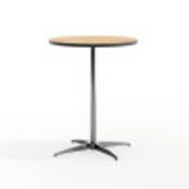 Flash Furniture Lars 24'' Round Adjustable Wood Cocktail Table with 30'' and 42'' Columns, Natural