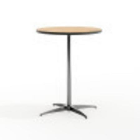 Flash Furniture Lars 24'' Round Adjustable Wood Cocktail Table with 30'' and 42'' Columns, Natural