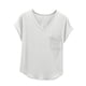 thumbnail image 2 of Fiudx Ofertas Flash Del Día Solo En Línea Camiseta de Manga Corta con Cuello En V y Bolsillo En El Pecho para Mujer, Top/Camisa de Manga Corta con Cuello En V, 2 of 7