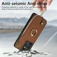 thumbnail image 3 of Feishell for Samsung Galaxy S21 Ultra Wallet Case, Zipper Purse with 360 Rotatable Ring Kickstand, Premium PU Leather Shockproof Magnetic Buckle Credit Card Slots Holder Phone Case for Women Men,Brown, 3 of 9