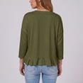 thumbnail image 4 of Women Shrug Lightweight Cardigans Open Front 3/4 Sleeve Ruffled Cardigan for Evening Party Dressy (S,Army Green), 4 of 4