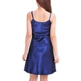 thumbnail image 5 of BESEW7 Summer Dresses for Women 2026, Satin V Neck Slim Fit Solid Color Casual Maxi Sundress, Soft Smooth Versatile Loungewear Dark Blue XXXL, 5 of 9