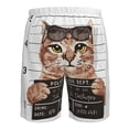 thumbnail image 6 of KLL Cat Holding Mugshot Sign Men's Casual Summer Beach Shorts Hawaiian Shorts with Pockets-Large, 6 of 9