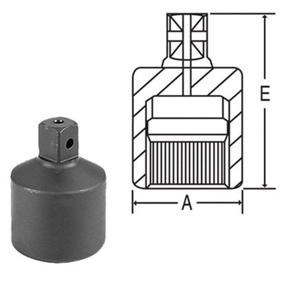 Grey Pneumatic #5 Spline F x 3/4" M Adapter with Friction Ball