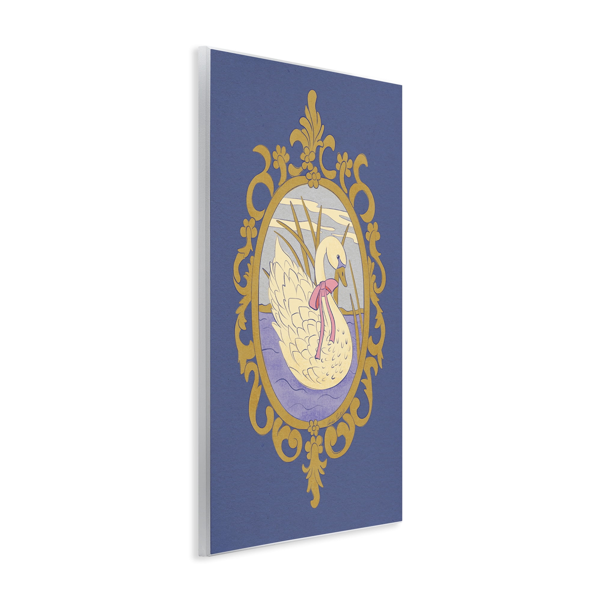 Stupell Industries Swan and Ornate Pattern Wall Plaque Art, design by Carrie Cantwell