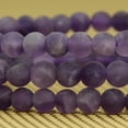 thumbnail image 3 of Natural A Grade Matt Amethyst Gemstone 6mm Round Beads Stretch Bracelet 7" Unisex, 3 of 4