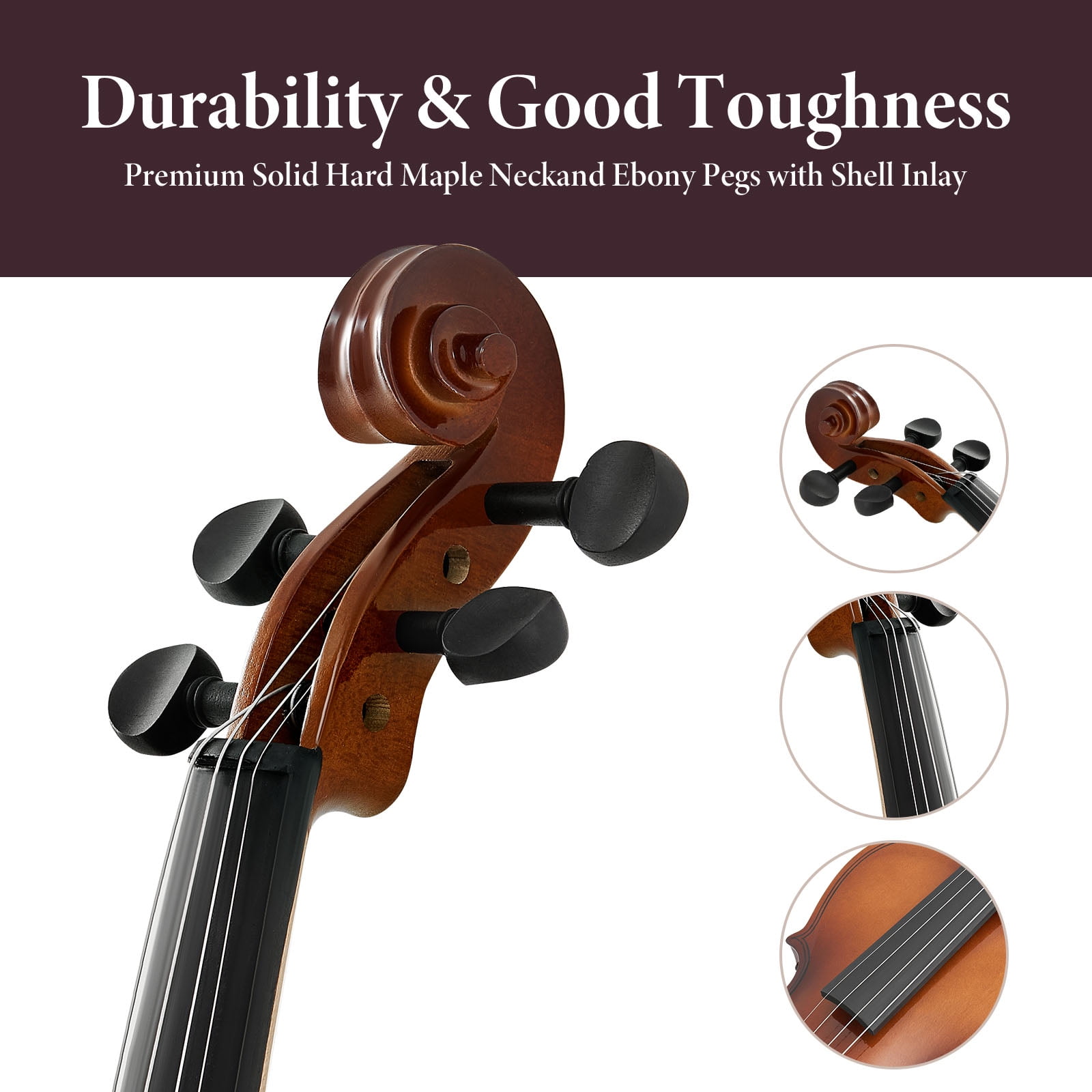 CQSXDA Lightweight 4/4 Full Size Violin Set -  with Stable Sound Complete Accessories Gift for Musicians