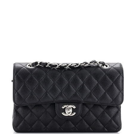 Pre-Owned Classic Double Flap Bag Quilted Caviar Small by Rebag
