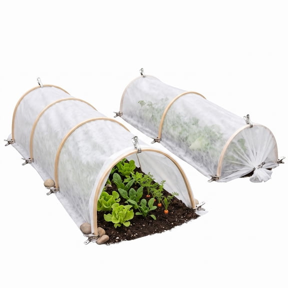 Frost Cloth Plant Freeze Protection Kit, 10ft x 33ft Thick Non-Woven Vegetable Plant Cover for Winter Garden, Plant Blanket with Stakes, Clips, Washers and Pick Hook for Seedlings Vegetables