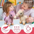 thumbnail image 6 of Sparkling Dot Pony Plush Toy Colorful Patterned Horse Stuffed Animal with Purple Mane for Whimsical Room Decor and Playful Home Aesthetics Yellow, 6 of 6