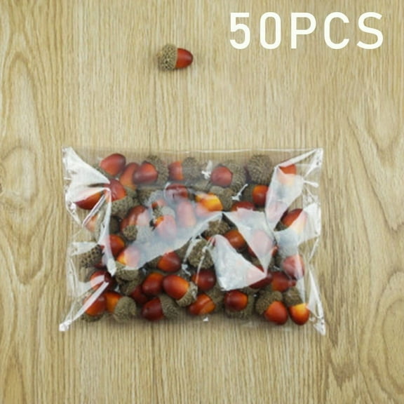 Gerich 50 Pcs Artificial Acorn Fake Nutty for Home Party Christmas Autumn Decoration