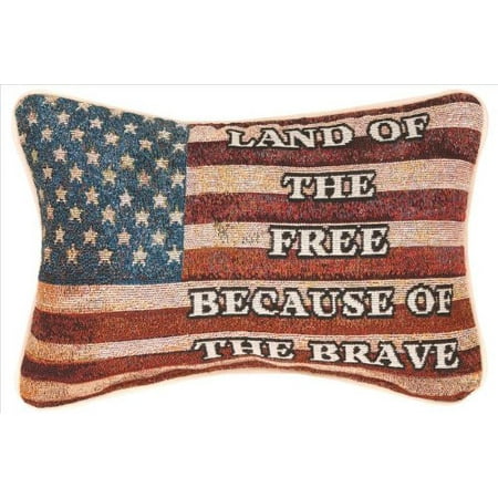 - Manual 12.5 x 8.5-Inch Decorative Throw Pillow, Land of The Free, Stars and stripes embroidered throw pillow By Manual Woodworkers