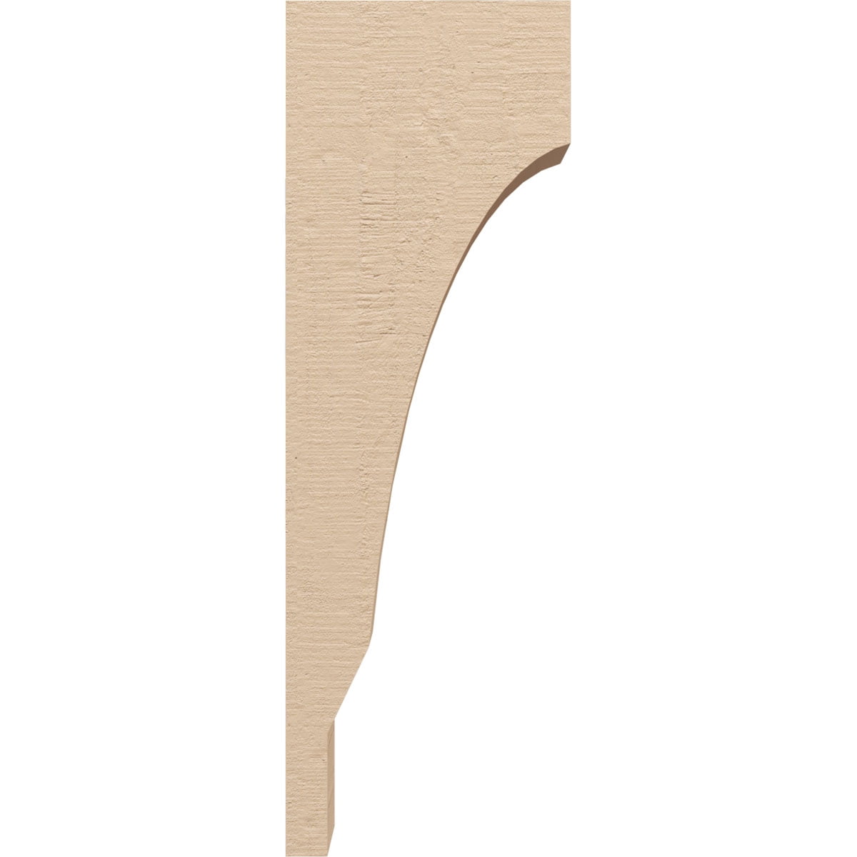 3"W x 6"D x 18"H Thin Moab Rough Cedar Woodgrain TimberThane Corbel, Primed Tan