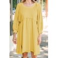thumbnail image 2 of Women Oversized Sweatshirt Dress Raglan Lantern Sleeve Scoop Neck Pullover High Low Hem Flowy Babydoll Mini Dress, 2 of 3
