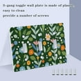 thumbnail image 3 of Yayeee Toggle Light Switch Wall Plate 3-Gang 6.37"x4.48" Decorative Outlet Cover, Flourish Flowers Pattern, 3 of 7