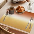 thumbnail image 3 of Orange Yellow Ombre Placemats Set of 6 Contemporary Abstract Gradient Place Mats Indoor Wipeable Table Mats Washable Cloth Dining Table Placemats for Kitchen Holiday Party Home Decor 13x19 Inch, 3 of 9