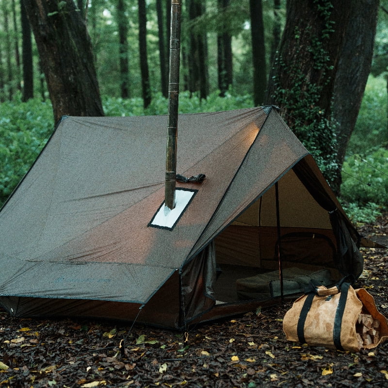Cabin Hot Tent with Stove Jack Camping Tent Winter Tent 4 Season Tent 1-2 Person for Backpacking Camping Hiking Hunting Fishing Waterproof Windproof Lightweight 82 * 59 * 47
