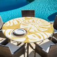thumbnail image 6 of Yellow Monstera Deliciosa Round Tablecloth 45-54 Inch Round Fitted Table Cloth with Elastic Edge, Summer Botanical Tropical Waterproof Table Cover Protector for Outdoor Picnic Party Dining, 6 of 9