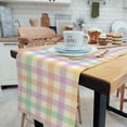 thumbnail image 3 of Buffalo Plaid Check Table Runner, Colorful Spring Holiday Farmhouse Kitchen Dinning Table Decoration for Party Holiday, Purple Pink Blue Green Retro Home Decor Runners13X90 IN, 3 of 5