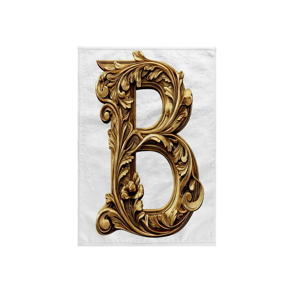 3dRose, Elegant Image Of Gold Victorian Ornate Monogram Initial B, 15x22 Hand Towel