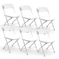 thumbnail image 2 of 6-Pack White PP Plastic Folding Chairs, Portable Stackable for Party Office Indoor Outdoor, 2 of 10