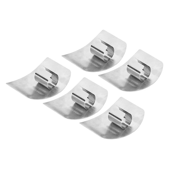 5 Pcs Stainless Steel Finger Guard Protectors Guards for Cutting Silver