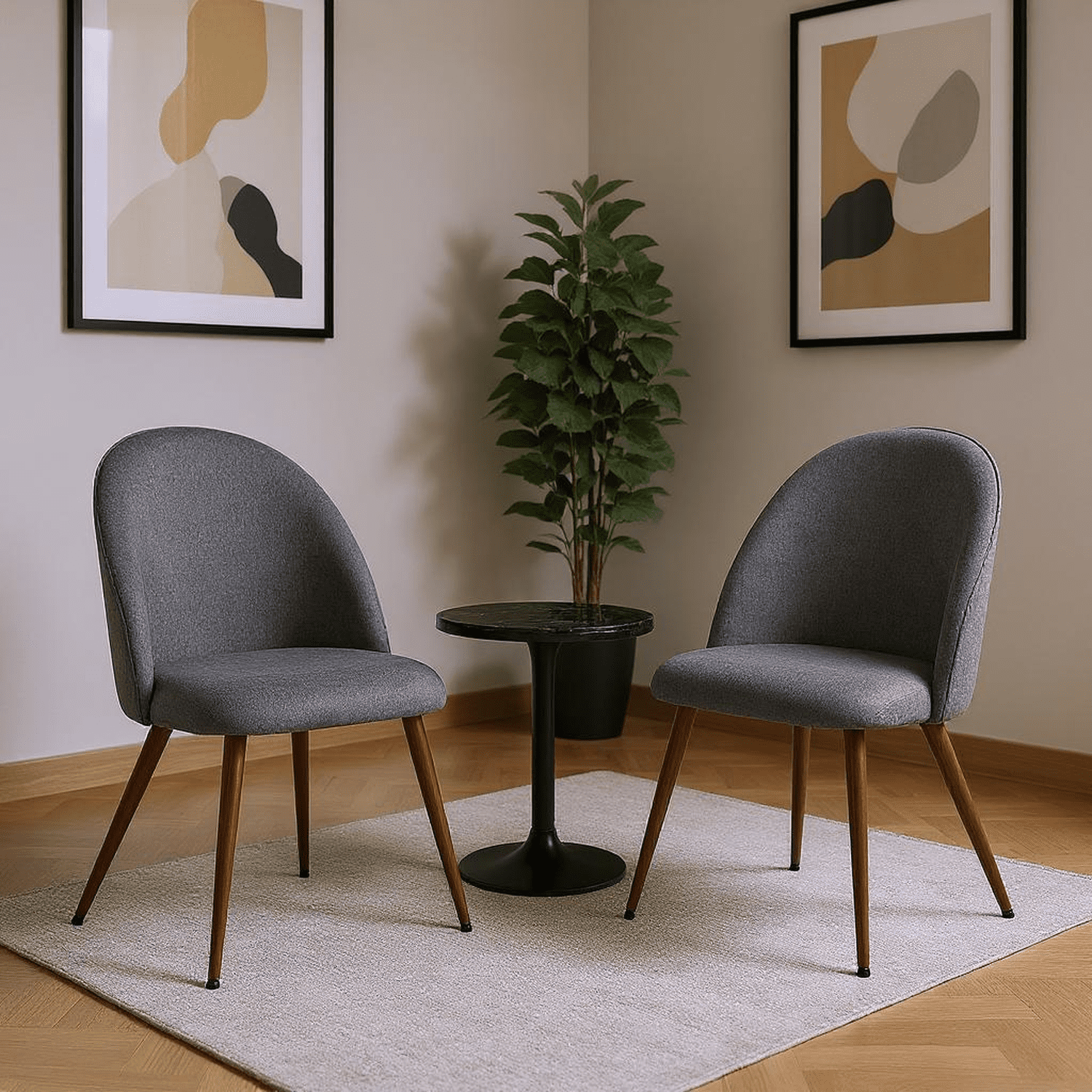 Homy Casa Reception Chair Set of 2, Upholstered Guest Chairs for Lounge Waiting Areas, Gray