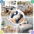 thumbnail image 4 of Blue White Gold Marble Pattern Square Tablecloth,Waterproof Square Table Cover,Wipeable Spillproof Washable Table Cover for Home Kitchen Party Decor 42"X42"(107x107cm), 4 of 6