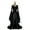Black, variant on Cosplay Dress Flare Sleeve Vintage Floor Length Solid Color Large Cuff Maxi Dress for Halloween