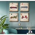 thumbnail image 5 of Classic Antique Cars Canvas Wall Art, Minimalist Retro Paintings Prints Decor Vintage Stamp Poster Modern Artwork Picture for Living Room Bedroom Decoration 16"x16", 5 of 6