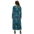 thumbnail image 2 of FKELYI Christmas Leaf Print Womens Long Sleeve Fall Dress V Neck Maxi Casual Dress with Pockets Soft A-Line Flowy Tiered Waist Dresses for Ladies, L, 2 of 6