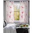 thumbnail image 3 of Pink Flower Sheer Curtains 54 Inch Length 2 Panels Set for Living Room/Bedroom, Watercolor Floral Botanical Line Drawing Print Kitchen Curtains Grommet Semi-Sheer Curtains Window Treatments 42"x54"x2, 3 of 7